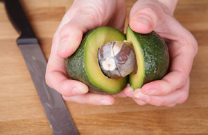 Separating an avocado