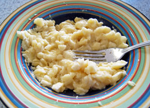 mashing banana for banana loaf