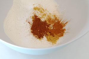 flour and spices for banana bread