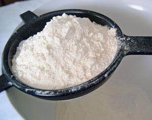 sifting flour