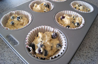 blueberry muffins ready to bake