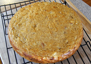 freshly baked coconut pineapple cake