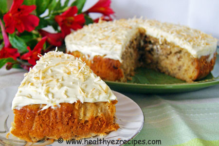 Slice of Coconut Pineapple Cake