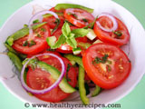 salad with sliced cucumber and tomato