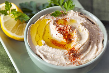 bowl of hummus dip