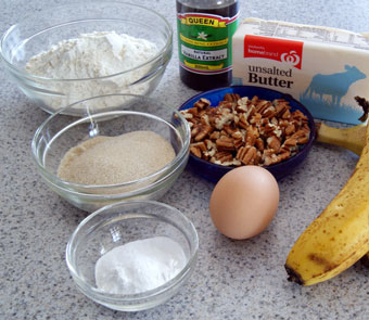 ingredients for banana muffins