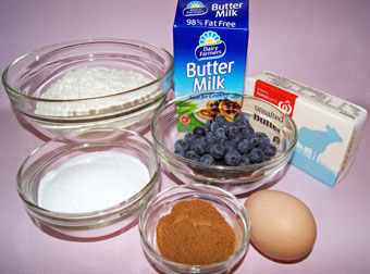 ingredients for blueberry muffins