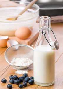 Ingredients for making pancakes