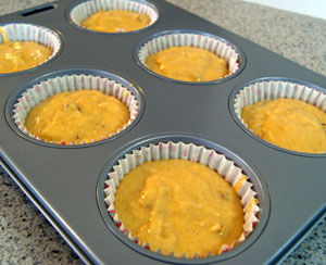 pumpkin muffins ready to bake