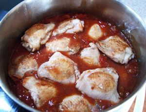 cooking chicken and sauce