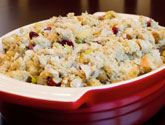 bowl of turkey stuffing