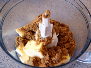 processing butter and sugar in food processor