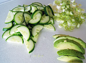 chopped salad vegetables
