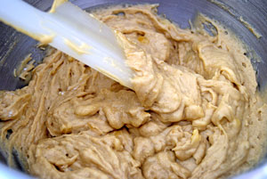 mixed batter for banana nut bread