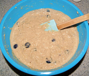 muffin mixture for blueberry bran muffins