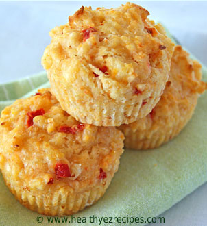 cornmeal muffins with grilled capsicum