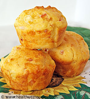cornmeal muffins with ham and cheese