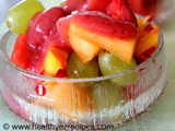 summer fruit salad with raspberry dressing