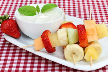 fruit snack with yogurt