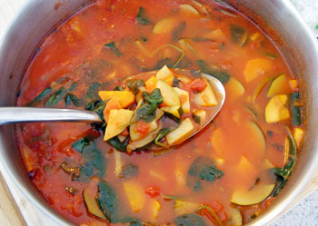 Cooked Italian vegetable soup