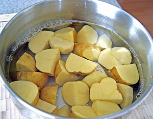 boiling potatoes for salad