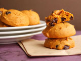 plate of pumpkin chocolate chip cookies