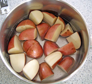 boiling potatoes for salad