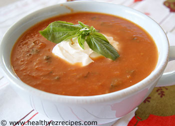 bowl of roasted tomato soup