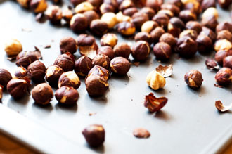 roasting hazelnuts