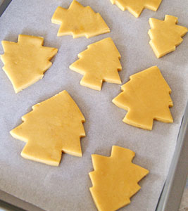 cut out sugar cookies ready to bake