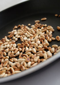 toasting nuts in a skillet