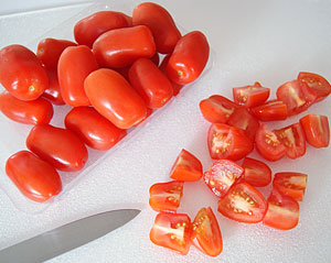 chopped tomatoes for salad