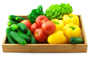 tray of healthy vegetables