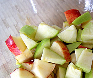 chopped apples for waldorf salad