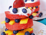 watermelon fruit salad stack