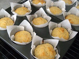 baked muffins in the tin