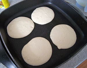 cooking pancakes
