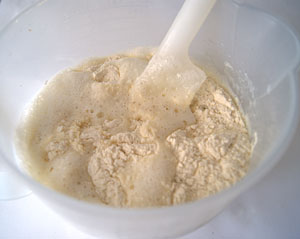 add egg whites to flour